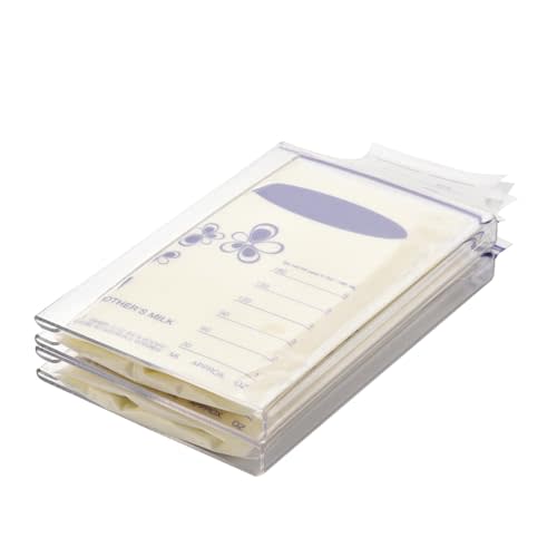 2 Pack Freeze Flat Breastmilk Storage Bag, Breastmilk Freezer Flattener | Stackable Lay Flat Milk Bags Freezer Tray Organizer for Fridge, Save Refrigerator Space, Fit 4 5 6oz, 6.3 x 3.66 x 0.78 IN