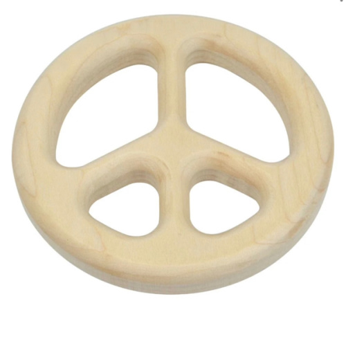 Wooden Peace Sign Baby Teether
