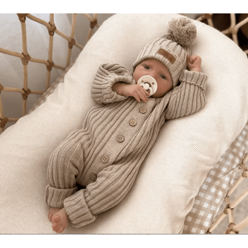 Little B's Chunky Rib Baby Jumpsuit - Oak