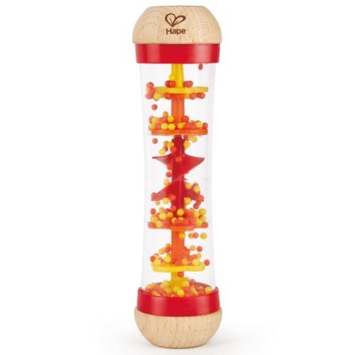 Hape: Beaded Raindrops - Red - Wooden Soothing Sounds Toy, Infant