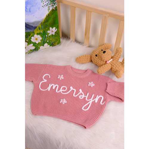 Handmade Embroidery Baby Sweaters | Personalized Hand Embroidered Name Baby Sweaters | Unique Baby Sweater |Baby shower gift | Baby Shower