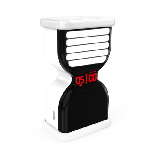 Visual Digital Hourglass Timer, Productivity Flip Timer | 5/25Min Preset, Custom Countdown Count-up, On/Off, Loud Alarm Mute, Rechargeable Flip Timer for ADHD Tool Study Work Kitchen