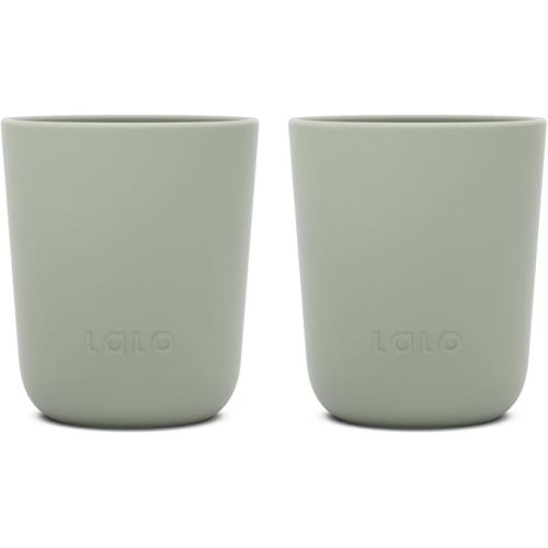 Lalo 2 Pack Silicone Cups with Rigid Core - Non-toxic Grade Silicone Cups for Kids and Toddlers Ages 12 Months+, BPA-Free, Dishwasher Safe