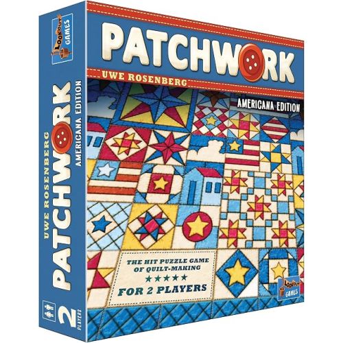 Patchwork Americana Edition Board Game - A Two-Player Quilting Strategy Game by Uwe Rosenberg! Interactive Puzzle Game for Kids & Adults, Ages 8+, 2 Players, 30 Minute Playtime, Made by Lookout Games