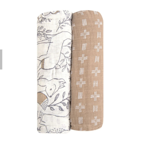 Ezra 2-pc. Woodland Animal Swaddle Wraps