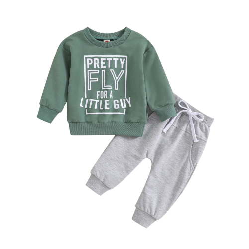 Gerichy Baby Boys Fall Winter Outfits, Toddler Boys Long Sleeve Letter Print Tops And Pants 3PCS Child Kids Set&Outfits Fall Winter Sweatshirt Sweatpant Set