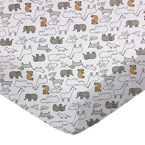 SheetWorld Fitted Playard Sheet for Maxi-COSI Swift – 31 x 39 – 100% Cotton Jersey – Hypoallergenic, Butter Soft – Baby Animals Print – Made in USA