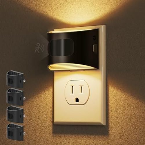 DORESshop LED Night Light[4 Pack], Night Lights Plug into Wall, 3 Mode Plug in Night Light with Motion Sensor, Dusk to Dawn Sensor, Nightlights for Adults, Bedroom, Bathroom, Hallway