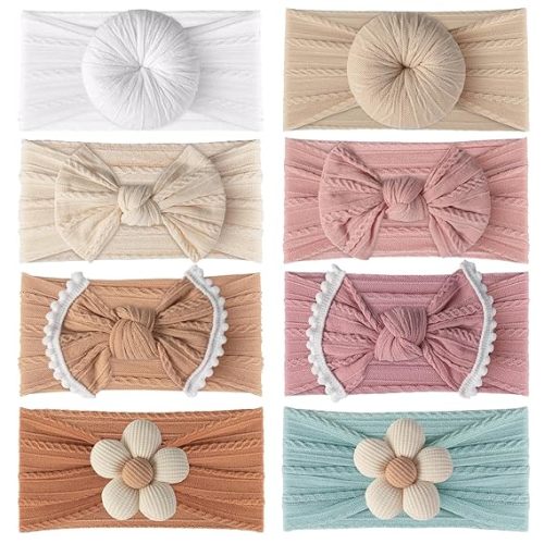 Baby Girls Headbands with Bows Soft Elastics Head Wrap Hair Accessories for Newborn Infant Toddler Kids