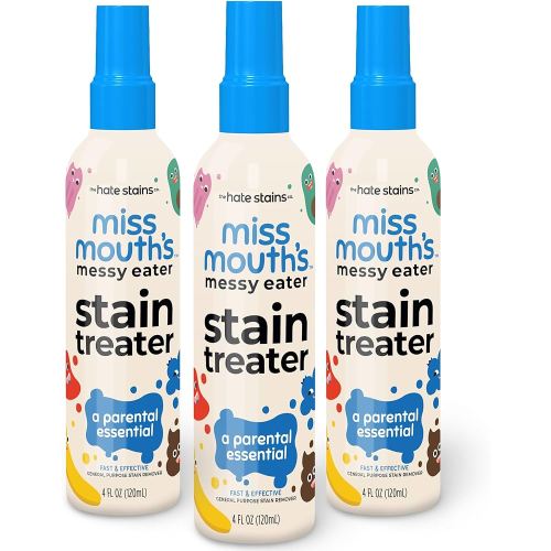 Miss Mouth's Messy Eater Stain Treater Spray - 4oz 3 Pack Stain Remover - Newborn & Baby Essentials - No Dry Cleaning Food, Grease, Coffee Off Laundry, Underwear, Fabric