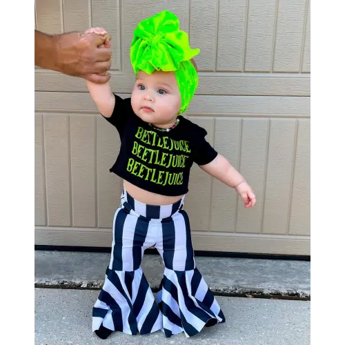 Baby Halloween Beetlejuice Set with Headband
