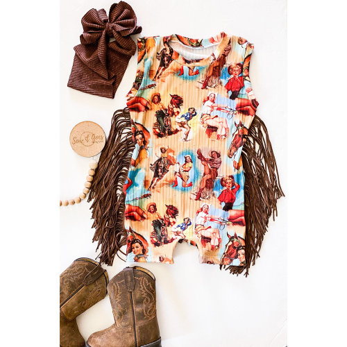 Toddler romper, summer romper, western romper.