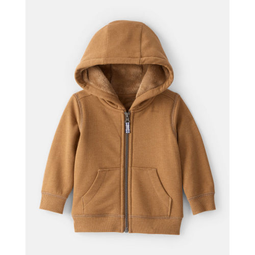 Baby Boy Long-Sleeve Hooded Zip-Up Jacket - Brown - Carter's | Carter's