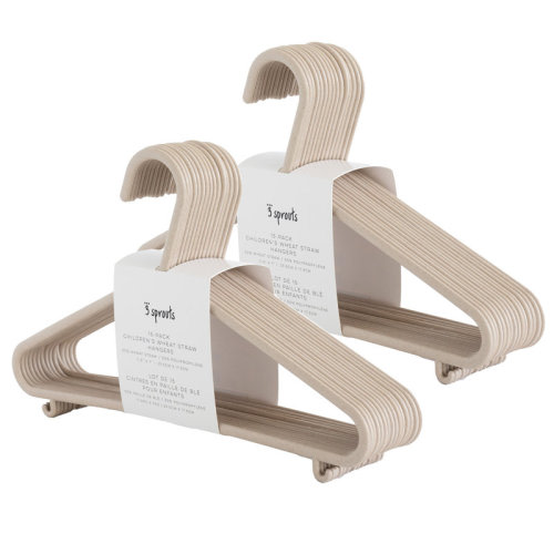3 Sprouts - Wheat Straw Plastic Hangers for Baby Clothes - Pack Of 30 - Speckled Beige | Wayfair