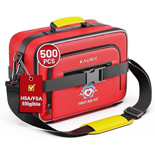 500 PCS First Aid Kit for Car Home Businesses, Well-Organized Emergency Kit, Survival Trauma Waterproof First Aid Kits for Travel Camping Home College Dorm Essential Supplies