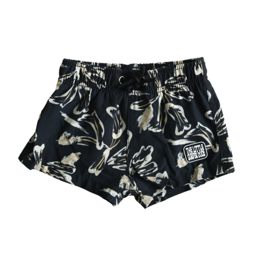 Black Flower Swim Trunks