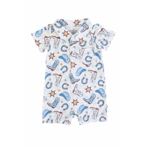 Rodeo Dreams Button Romper | Blue