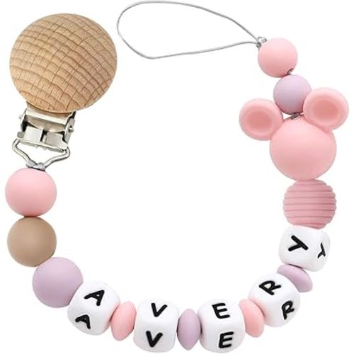 Personalized Stroller Clip with Name (Pink)