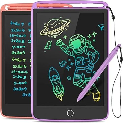 2 Pack LCD Writing Tablet, Colorful Screen Doodle Board 8.5 Inch Drawing Tablet for Kids, Learning Toys Birthday Gifts Travel Activity Games for 3 4 5 6 Year Old Boys and Girls Toddlers（Purple Pink）