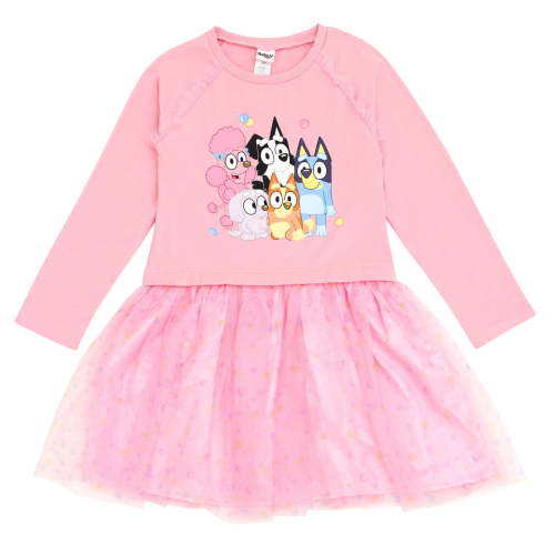 Bluey Bingo Coco French Terry Tulle Dress Toddler to Big Kid