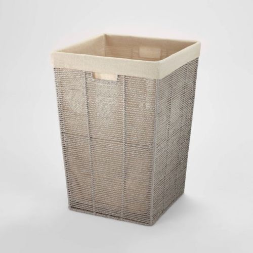 Twisted Rope Hamper Gray - Brightroom™: Open-Top Laundry Storage with Removable Liner, Metal Frame, Ethical Handcraft