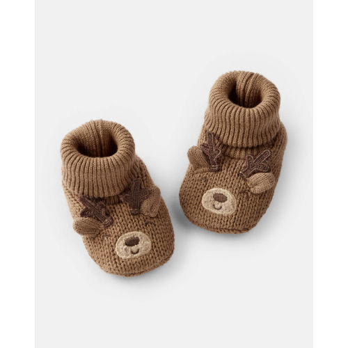 Baby Christmas Reindeer Crochet Booties - Brown - Carter's | Carter's