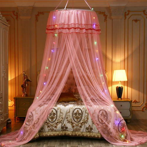 Ikohbadg Mosquito Net Bed Canopy for Girls, Princess-Style Round Hoop Bed Canopy, Dome Mosquito Netting Bed Tent for Twin Girls, Baby Crib and Kid Bed Decor
