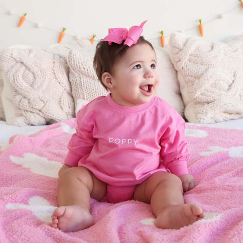 Personalized Long Sleeve Bubble Romper | Spring