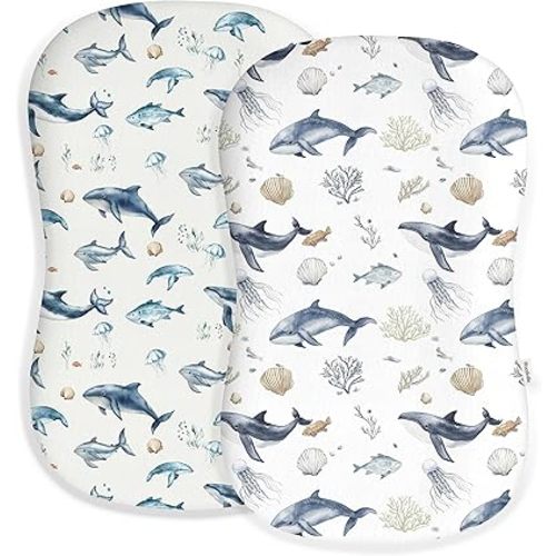 Baby Lounger Cover 2 Pack, Infant Lounger Cover, Aquatic Adventures