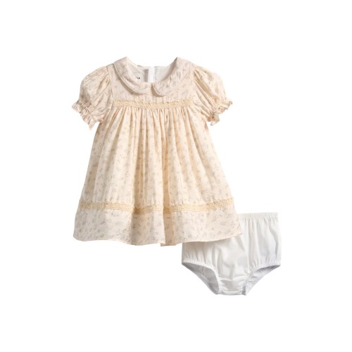 Floral Puff Sleeve Dress & Bloomers Set