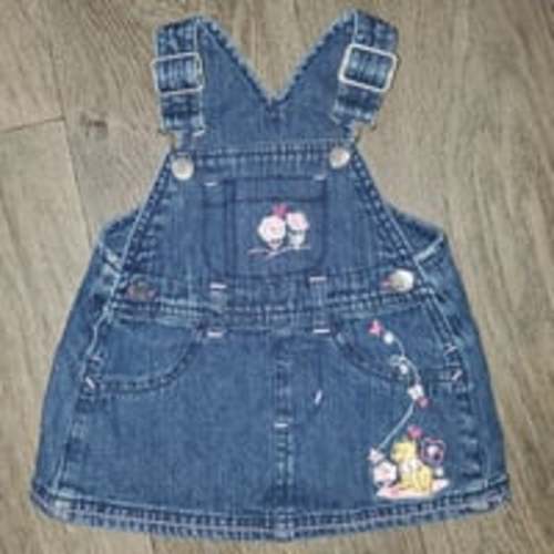 Vintage disney winnie the pooh floral denim overalls jumper size 0-3 months