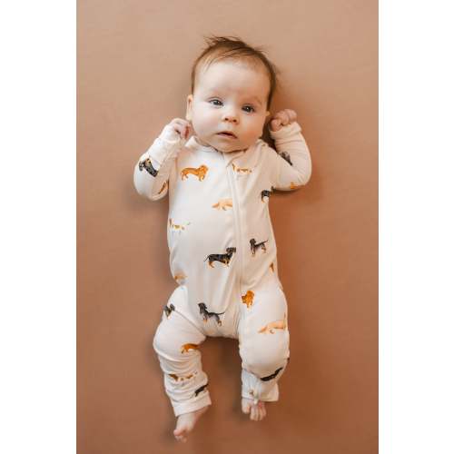 Zippered Romper in Dachshund