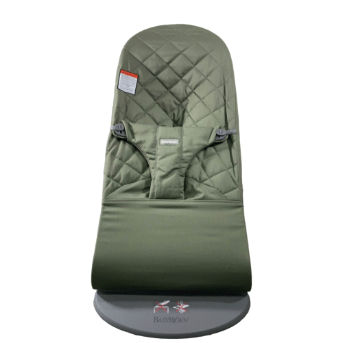 BabyBjorn Bouncer Bliss, Dark Gray Frame, Dark Green Classic Quilt