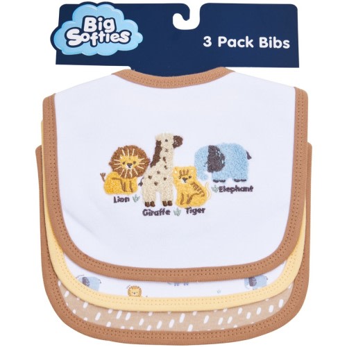 Big Softies Baby Newborn Bibs 3 Pack - Orange - Size Onesize