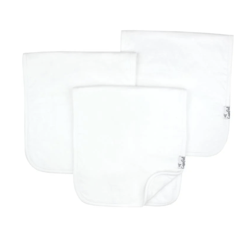 3-Pack of White Burp Clothes by Copper Pearl