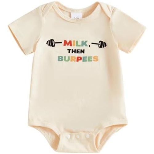 Canis Infant Newborn Baby Boys Girls Funny Letters Bodysuit Short Sleeve Neutral Baby Announcement Romper