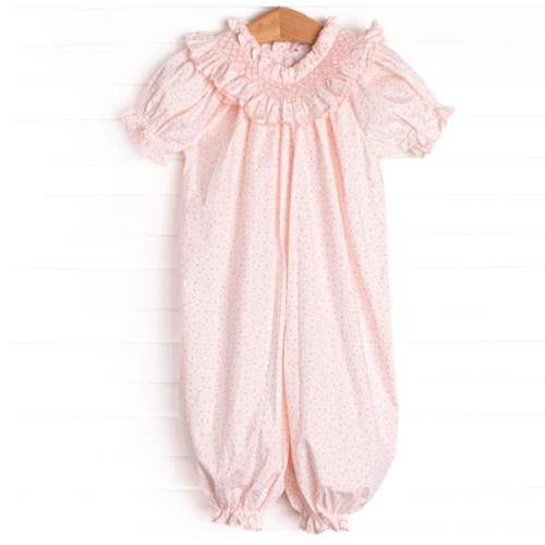 Powder Pink Petals Smocked Romper, Pink – Stitchy Fish