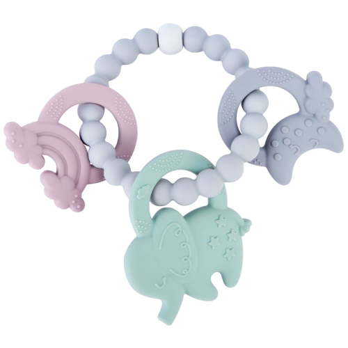 Teething Toys 0-6 Months BPA Free Silicone Teethers for Babies 6-12 Months Baby Chew Toys, Silicone Teething Ring for Infant Newborn (Blue Elephant)