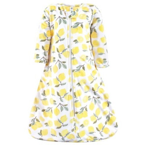 Hudson Baby Infant Girl Long Sleeve Plush Faux Fur Sleeping Bag, Wearable Blanket, Lemon, 6-12 Months