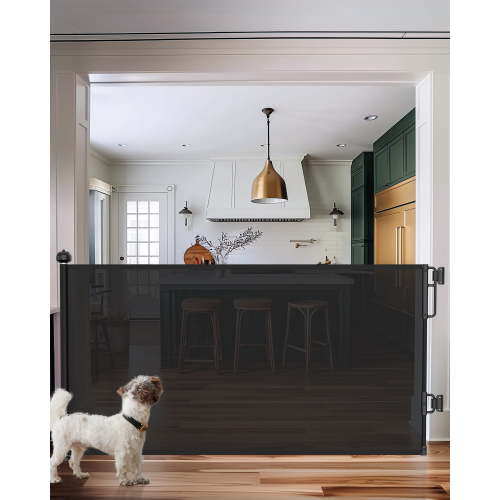 Ophanie Retractable Baby Safety Gate,Mesh Pet Gate 33" Tall, Extends to 55" Wide, Indoor & Outdoor Child Gates for stair, Black