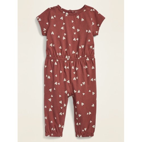Printed Short-Sleeve Jersey Jumpsuit for Baby