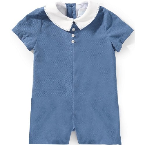 Edgehill Collection Baby Boys Peter Pan Collar Corduroy Romper