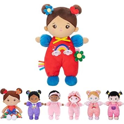 OUOZZZ Soft Baby Doll for Girls - First Hispanic Baby Doll Plush Rag Latino Doll Sleeping Cuddle Buddy Brown Skin Doll Toy for Kids 10"
