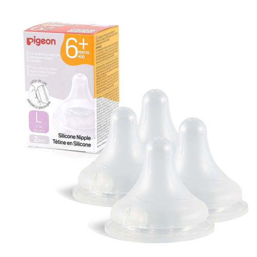 Silicone Nipple (L), 6+ Months – Pigeon