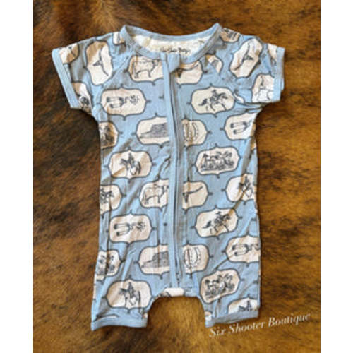The cowboy way bamboo baby shortie romper – Six shooter boutique