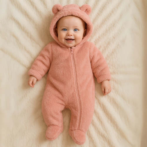 Warm Bear Hood Baby Overall Snowsuit