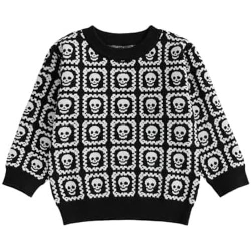 Toddler Baby Girl Boy Halloween Outfit Long Sleeve Crewneck Knit Sweater Warm Pullover Top Cute Fall Winter Clothes