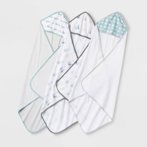 Baby 3pk Lama Love Hooded Bath Towel - Cloud Island™ White One Size