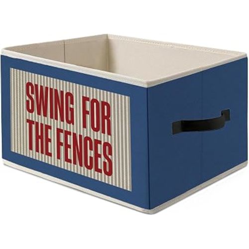 Vintage Baseball Storage Basket Bins Box,Playroom Boys Room Decor