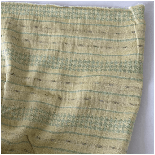 Japanese Fashion Designer Stripes Chartreuse Non-Stretch Cotton Double Gauze DS16651